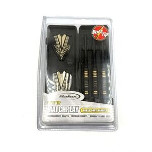 HALEX‎ Matchplay Black Coated Brass Soft Tip Dart Set Carrying Case 13g